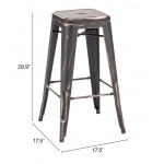 Marius Barstool (Set of 2) Antique Black Gold