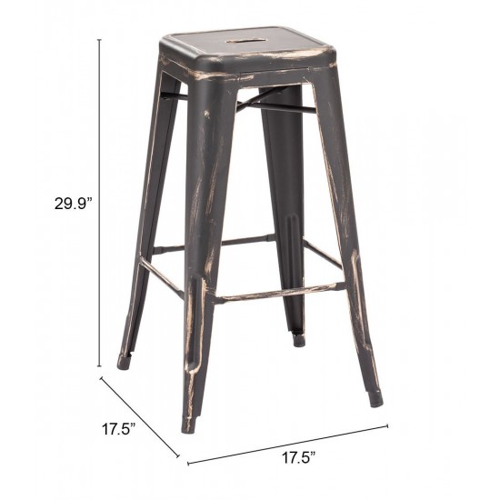 Marius Barstool (Set of 2) Antique Black Gold