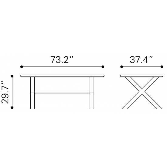 Bodega Dining Table Gray & Brown