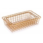 Set of 3 Grid Baskets Gold