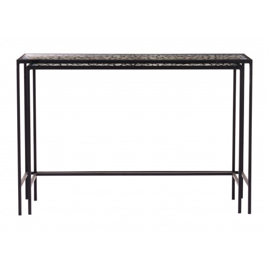 Set of 2 Web of Console Tables Black