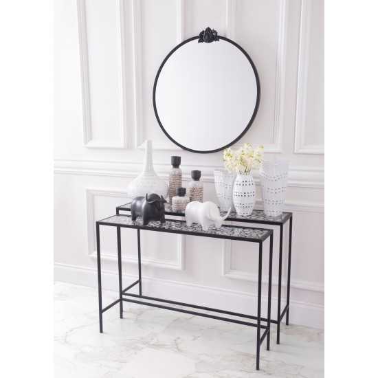 Set of 2 Web of Console Tables Black