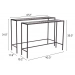 Set of 2 Web of Console Tables Black