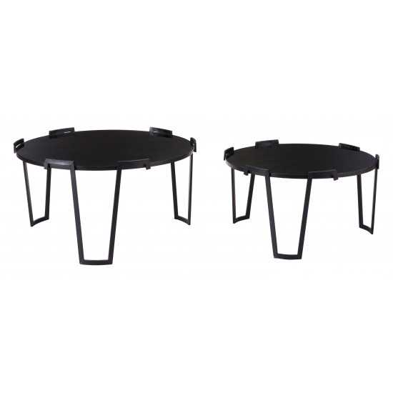 Nesting Coffee Tables Set Black