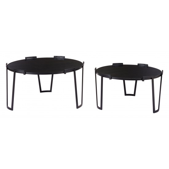 Nesting Coffee Tables Set Black