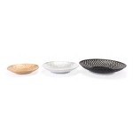 Set of 3 Shallow Bowls Multicolor