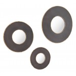 Set of 3 Alcala Round Mirrors Black