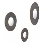 Set of 3 Alcala Round Mirrors Black