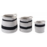 Set of 3 Lafia Baskets with Handles Multicolor