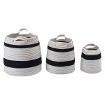 Set of 3 Lafia Baskets with Handles Multicolor