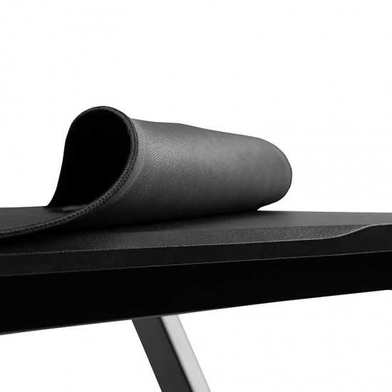 Gaming Desk and Camouflage/Black Racing Chair Set /Cup Holder/Headphone Hook/Removable Mouse Pad Top - 2 Wire Management Hole