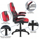 Gaming Desk and Red/Black Racing Chair Set /Cup Holder/Headphone Hook/Removable Mouse Pad Top - 2 Wire Management Holes