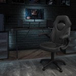 Black Gaming Desk and Black Racing Chair Set with Cup Holder, Headphone Hook, and Monitor/Smartphone Stand