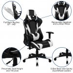 Black Gaming Desk and Black Reclining Gaming Chair Set with Cup Holder, Headphone Hook & 2 Wire Management Holes