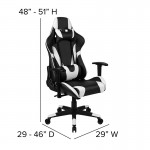 Black Gaming Desk and Black Reclining Gaming Chair Set with Cup Holder, Headphone Hook & 2 Wire Management Holes