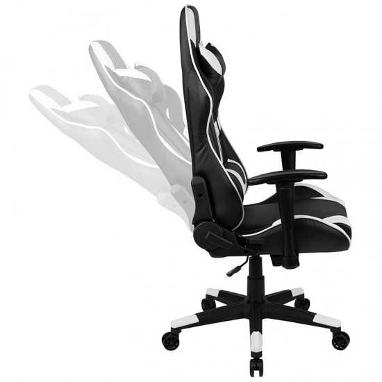 Black Gaming Desk and Black Reclining Gaming Chair Set with Cup Holder, Headphone Hook & 2 Wire Management Holes