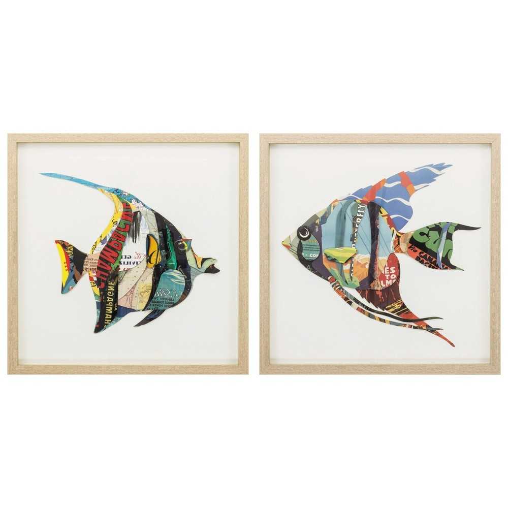 Paper Collage Fish S/2 Paper Collage Fish S/2
