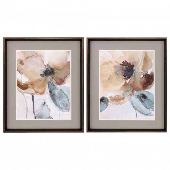 Watercolor Poppy S/2