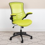 Mid-Back Green Mesh Swivel Ergonomic Task Office Chair with Flip-Up Arms