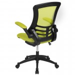 Mid-Back Green Mesh Swivel Ergonomic Task Office Chair with Flip-Up Arms