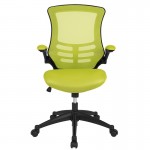 Mid-Back Green Mesh Swivel Ergonomic Task Office Chair with Flip-Up Arms