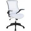 Mid-Back White Mesh Swivel Ergonomic Task Office Chair with Flip-Up Arms