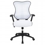 High Back Designer White Mesh Executive Swivel Ergonomic Office Chair with Adjustable Arms