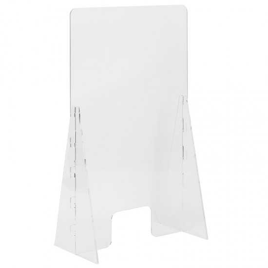 Acrylic Free-Standing Register Shield / Sneeze Guard, 42"H x 24"L