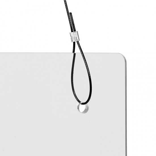 Acrylic Suspended Register Shield / Sneeze Guard, 24"H x 42"L - Hanging and Mounting Hardware Included