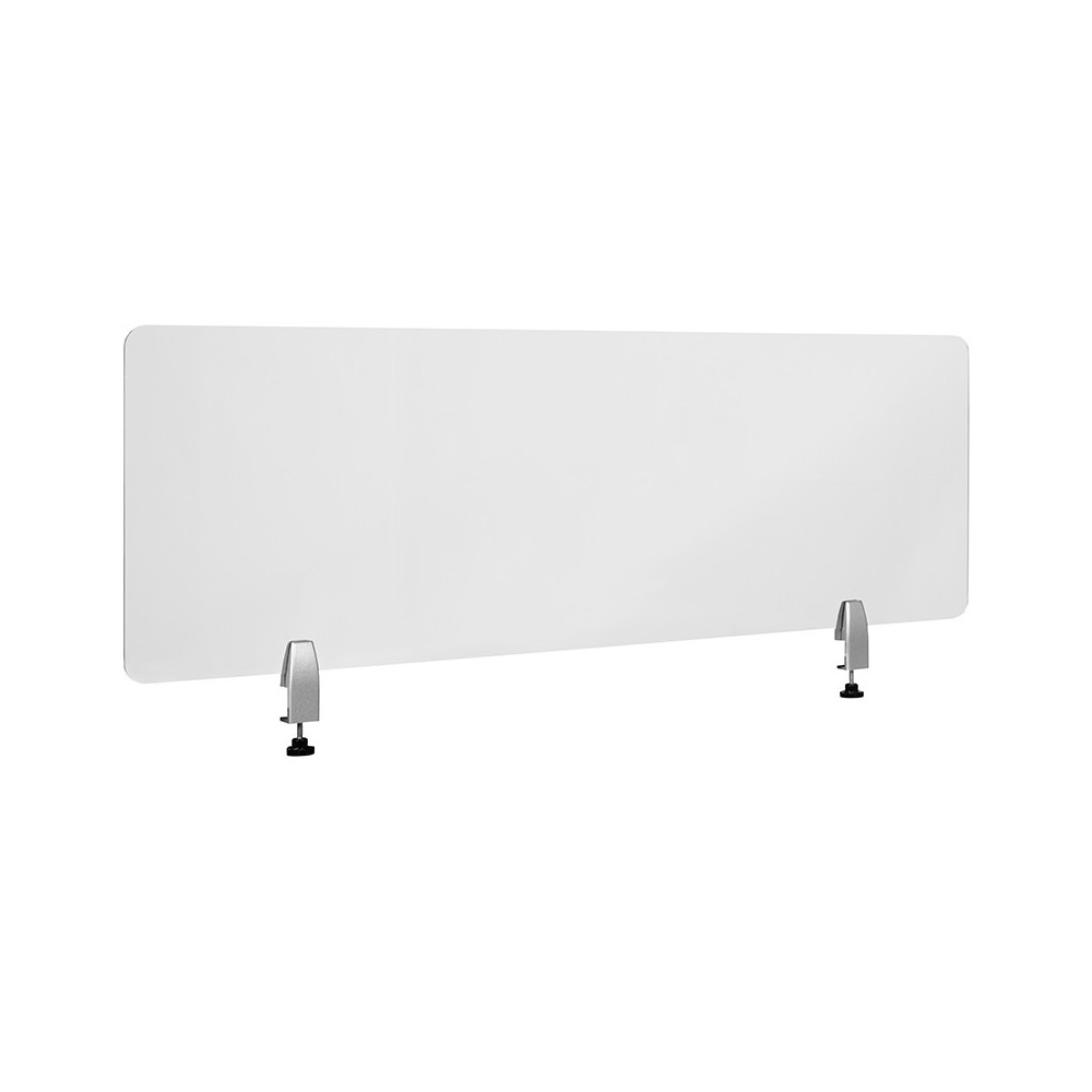 Clear Acrylic Desk Partition, 18"H x 55"L (Hardware Included) Clear Acrylic Desk Partition, 18"H x 55"L (Hardware Included)