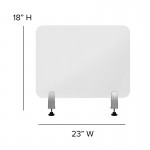 Clear Acrylic Desk Partition, 18"H x 23"L (Hardware Included)