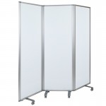 Mobile Magnetic Whiteboard Partition with Lockable Casters, 72"H x 24"W (3 sections included)