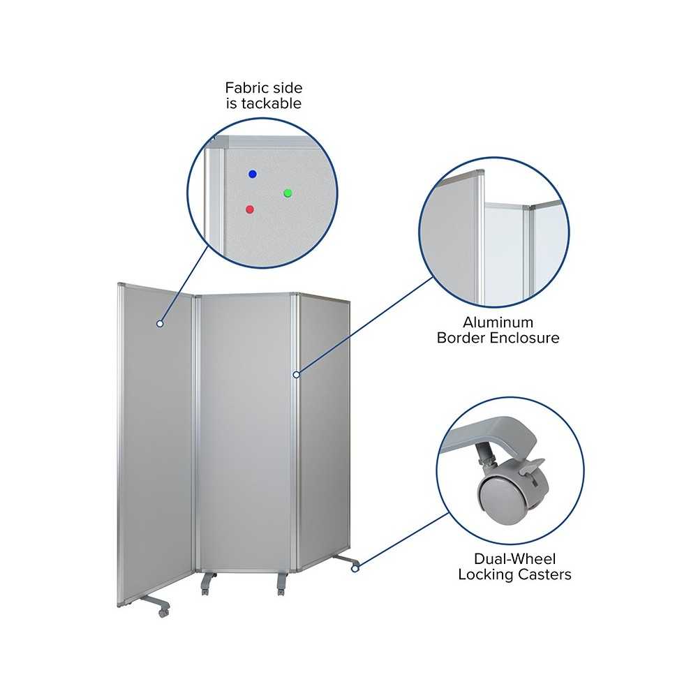 Double Sided Mobile Whiteboard/Cloth Partition with Lockable