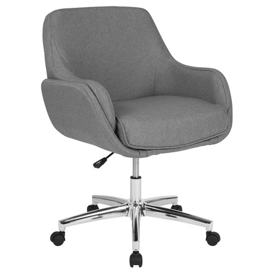 Rochelle Home and Office Upholstered Mid-Back Chair in Light Gray Fabric