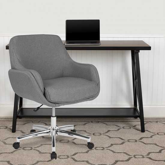 Rochelle Home and Office Upholstered Mid-Back Chair in Light Gray Fabric