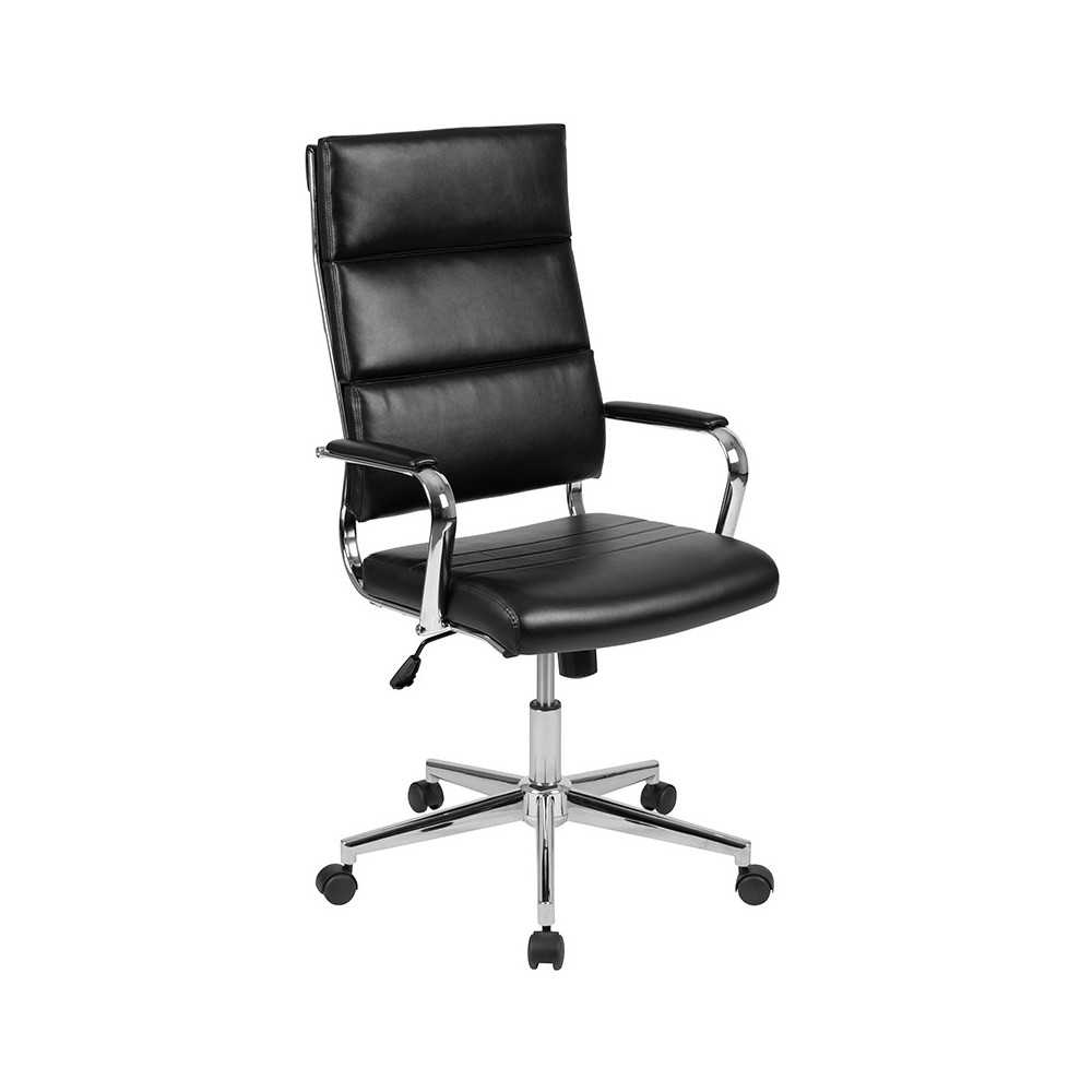 High Back Black LeatherSoft Contemporary Panel Executive Swivel Office Chair