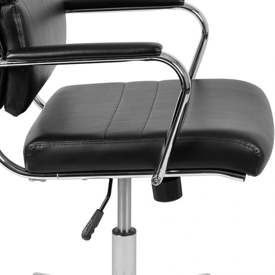 High Back Black LeatherSoft Contemporary Panel Executive Swivel Office Chair