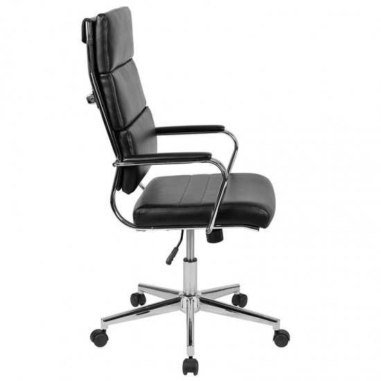 High Back Black LeatherSoft Contemporary Panel Executive Swivel Office Chair