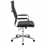 High Back Black Mesh Contemporary Executive Swivel Office Chair with LeatherSoft Seat