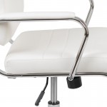 Mid-Back White LeatherSoft Contemporary Panel Executive Swivel Office Chair