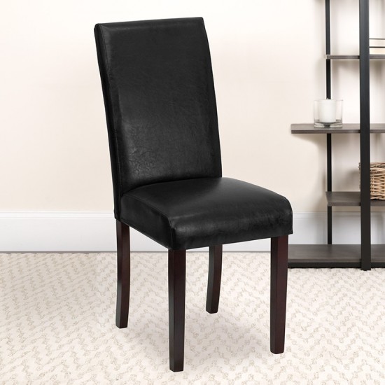 Black LeatherSoft Parsons Chair