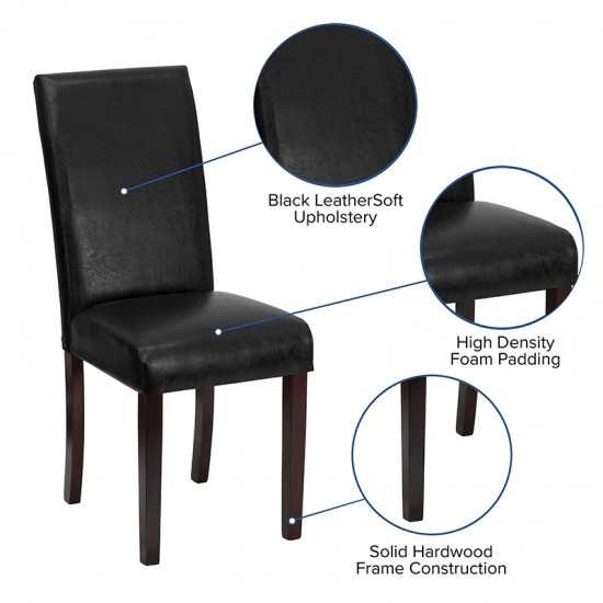Black LeatherSoft Parsons Chair