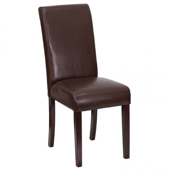 Dark Brown LeatherSoft Parsons Chair