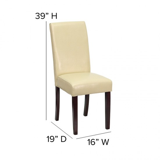 Ivory LeatherSoft Parsons Chair