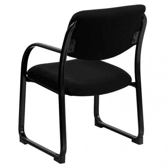 Black Fabric Executive Side Reception Chair with Sled Base
