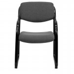 Gray Fabric Executive Side Reception Chair with Sled Base