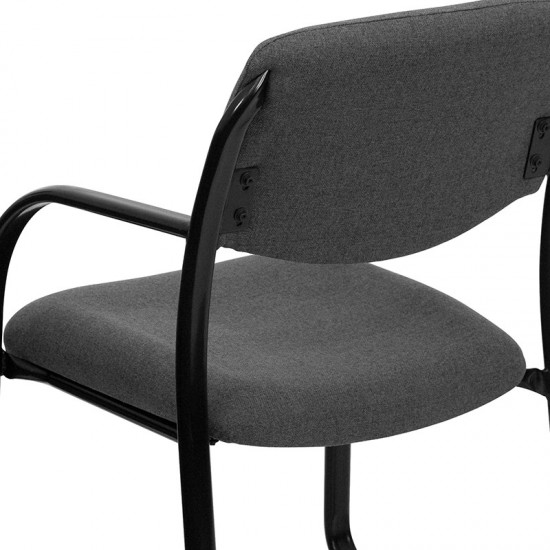 Gray Fabric Executive Side Reception Chair with Sled Base