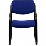 Navy Fabric Executive Side Reception Chair with Sled Base