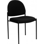 Comfort Black Fabric Stackable Steel Side Reception Chair