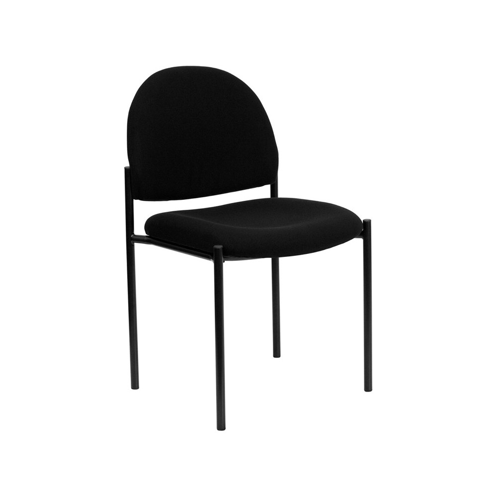 Comfort Black Fabric Stackable Steel Side Reception Chair